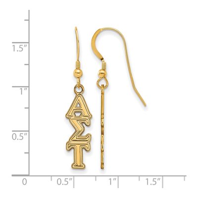 Alpha Sigma Tau Gold-Plated Sterling Silver Sorority Earrings – view 2