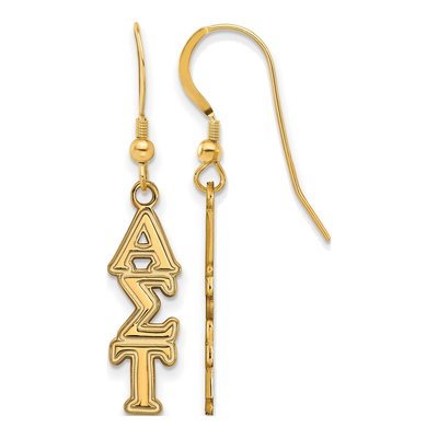 Alpha Sigma Tau Gold-Plated Sterling Silver Sorority Earrings