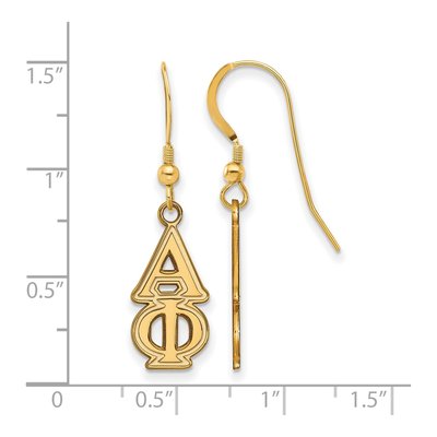 Alpha Phi Gold-Plated Sterling Silver Sorority Greek Letters Medium Earrings – view 2