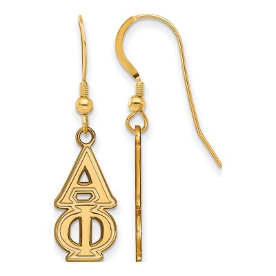 Alpha Phi Gold-Plated Sterling Silver Sorority Greek Letters Medium Earrings