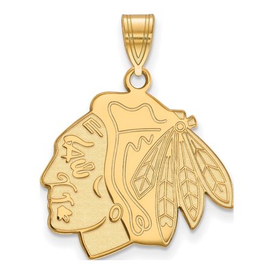 Chicago Blackhawks Gold-Plated Sterling Silver Large Pendant