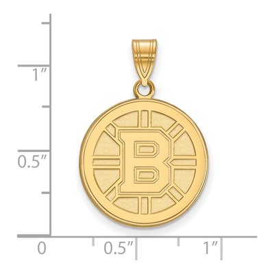 Boston Bruins Gold-Plated Sterling Silver Large Pendant – view 2