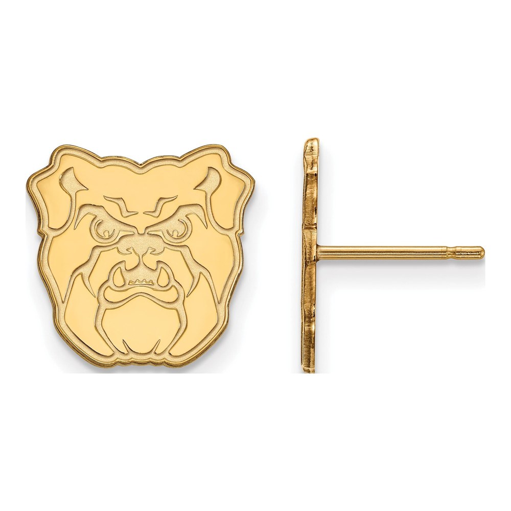Sterling Silver Gold-Plated Logoart Butler University Bulldog Small Post Earrings
