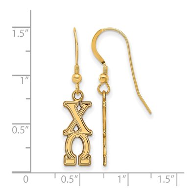 Chi Omega Gold-Plated Sterling Silver Sorority Earrings – view 2