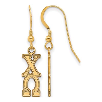 Chi Omega Gold-Plated Sterling Silver Sorority Earrings