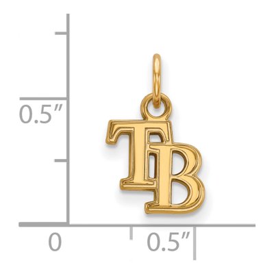 Tampa Bay Rays Gold-Plated Sterling Silver Extra Small T-B Pendant – view 2