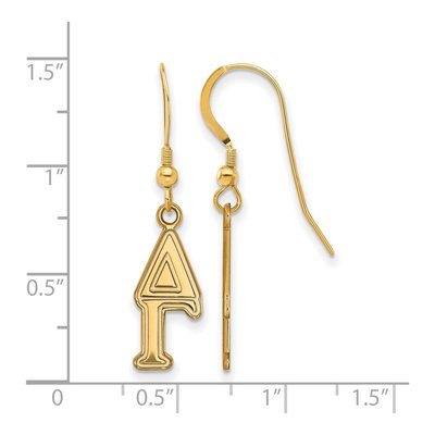Delta Gamma Gold-Plated Sterling Silver Sorority Earrings – view 2