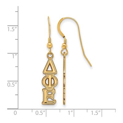 Delta Phi Epsilon Gold-Plated Sterling Silver Sorority Earrings – view 2
