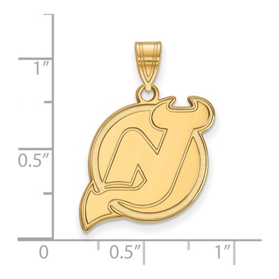 New Jersey Devils Gold-Plated Sterling Silver Large Pendant – view 2
