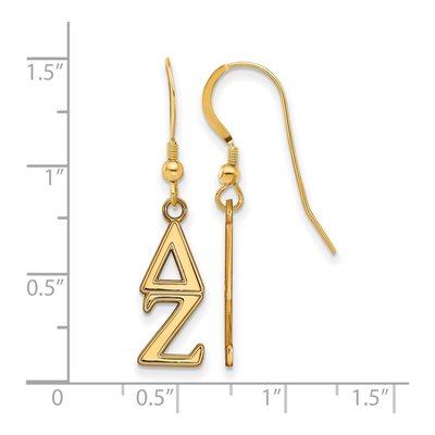 Delta Zeta Gold-Plated Sterling Silver Sorority Letter Earrings – view 2