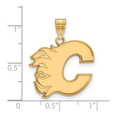Calgary Flames Gold-Plated Sterling Silver Large Letter C Pendant – view 2