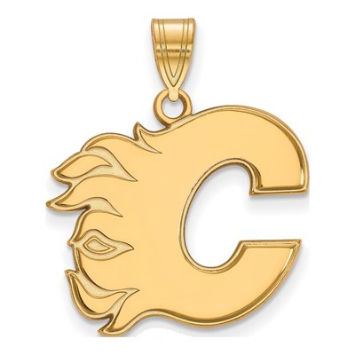 Calgary Flames Gold-Plated Sterling Silver Large Letter C Pendant