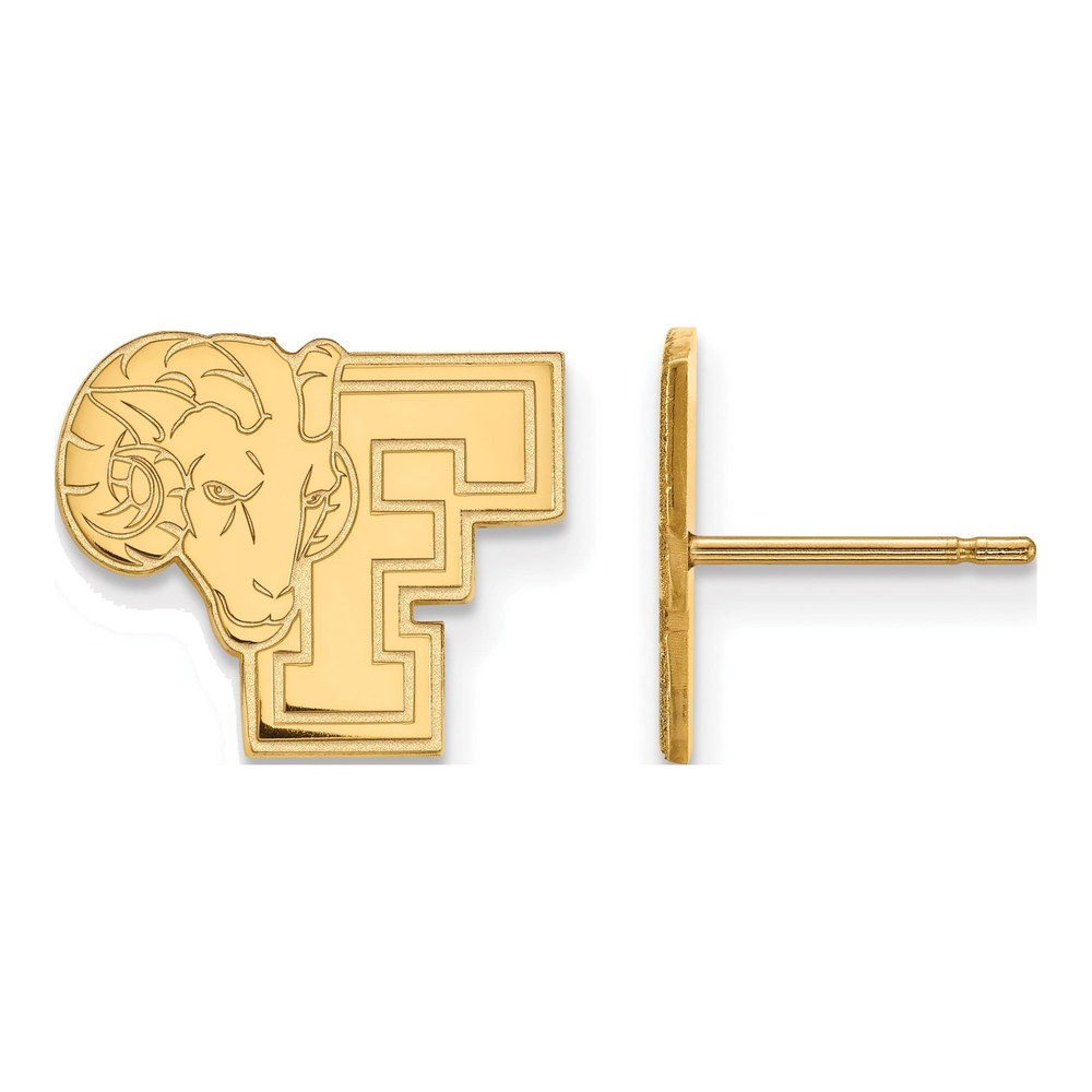 Sterling Silver Gold-Plated Logoart Fordham University Ram Small Post Earrings