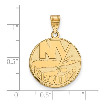 New York Islanders Gold-Plated Sterling Silver NY Large Pendant – view 2
