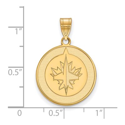 Winnipeg Jets Gold-Plated Sterling Silver Large Pendant – view 2