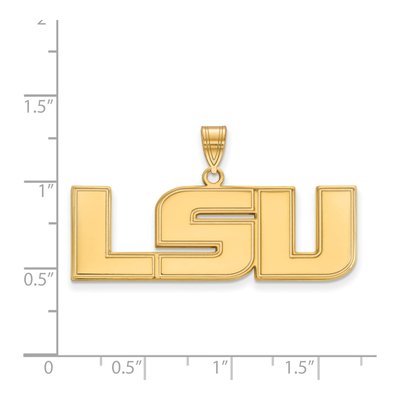 Louisiana State University Gold-Plated Sterling Silver LSU Large Pendant – view 2