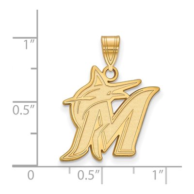 Miami Marlins Gold-Plated Sterling Silver Large Pendant – view 3
