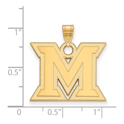 Miami University Gold-Plated Sterling Silver Large Ohio Letter M Pendant – view 2