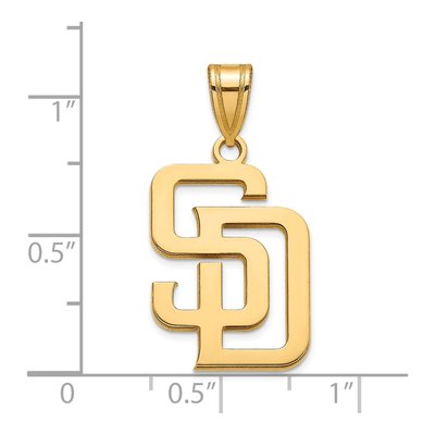 San Diego Padres Gold-Plated Sterling Silver S-D Large Pendant – view 2