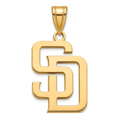 San Diego Padres Gold-Plated Sterling Silver S-D Large Pendant