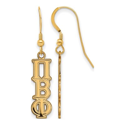 Pi Beta Phi Gold-Plated Sterling Silver Sorority Greek Letters Small Earrings