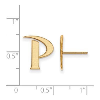 Pepperdine University Gold-Plated Sterling Silver Letter P Stud Earrings – view 2