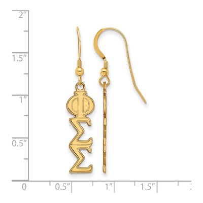 Phi Sigma Sigma Gold-Plated Sterling Silver Earrings – view 2
