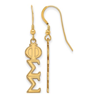 Phi Sigma Sigma Gold-Plated Sterling Silver Earrings