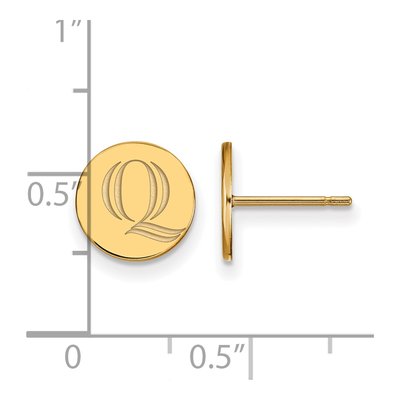Quinnipiac University Gold-Plated Sterling Silver Letter Q Earrings – view 2