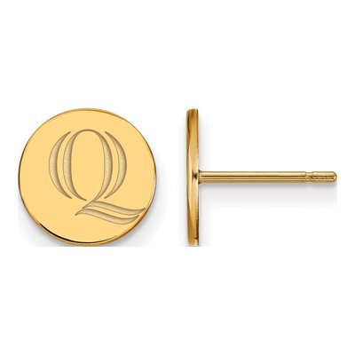 Quinnipiac University Gold-Plated Sterling Silver Letter Q Earrings
