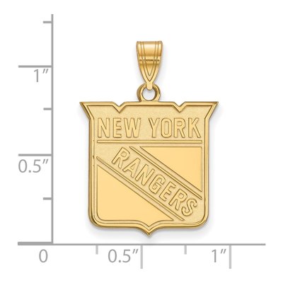 New York Rangers Gold-Plated Sterling Silver NY Large Pendant – view 2
