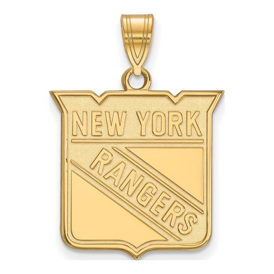 New York Rangers Gold-Plated Sterling Silver NY Large Pendant