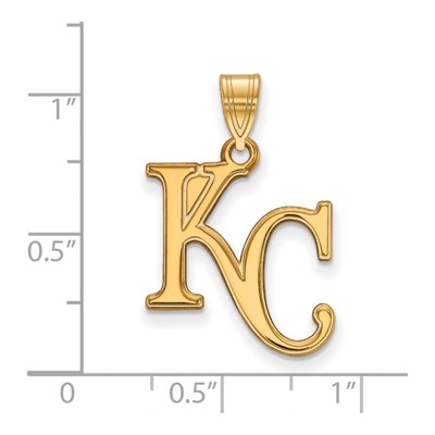 Kansas City Royals Gold-Plated Sterling Silver Large K-C Pendant – view 2