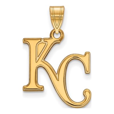 Kansas City Royals Gold-Plated Sterling Silver Large K-C Pendant