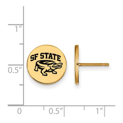 San Francisco State University Gold-Plated Sterling Silver San Enamel Disc Stud Earrings – view 2