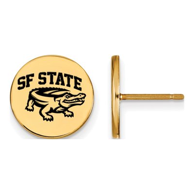 San Francisco State University Gold-Plated Sterling Silver San Enamel Disc Stud Earrings