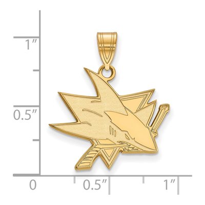 San Jose Sharks Gold-Plated Sterling Silver Large Pendant – view 2