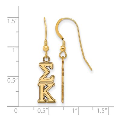 Sigma Kappa Gold-Plated Sterling Silver Sorority Letters Earrings – view 2