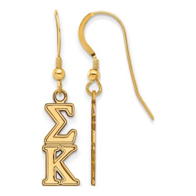 Sigma Kappa Gold-Plated Sterling Silver Sorority Letters Earrings
