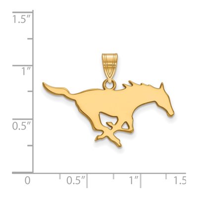 Southern Methodist University Gold-Plated Sterling Silver SMU Mustangs Large Pendant – view 2