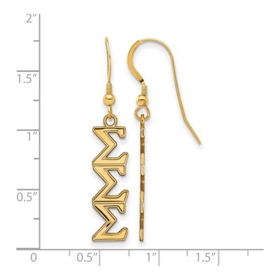 Sigma Sigma Sigma Gold-Plated Sterling Silver Earrings – view 2