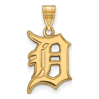 Detroit Tigers Gold-Plated Sterling Silver Large Letter D Pendant