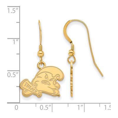 Tulane University Gold-Plated Wire Dangle Earrings – view 2