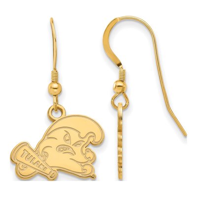 Tulane University Gold-Plated Sterling Silver Wire Earrings