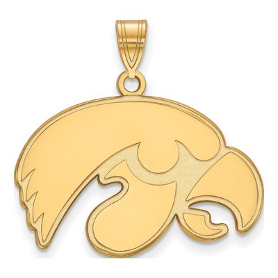 University of Iowa Gold-Plated Sterling Silver Large Hawk Pendant