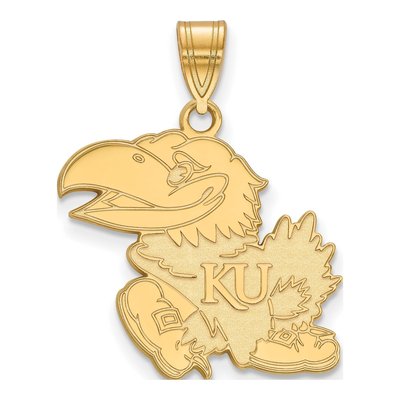 University of Kansas Gold-Plated Sterling Silver Large Jayhawk Pendant