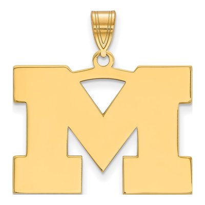 University of Michigan Gold-Plated Sterling Silver Large Letter M Pendant