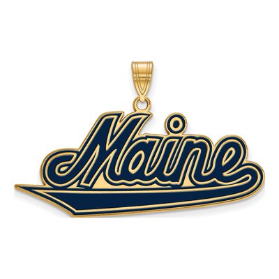 University of Maine Gold-Plated Sterling Silver Extra Large Enamel Pendant