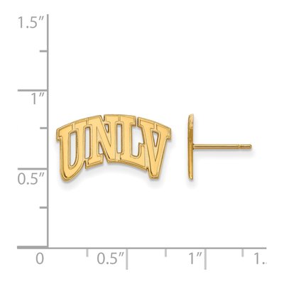 University of Nevada Las Vegas Gold-Plated Sterling Silver UNLV Stud Earrings – view 2