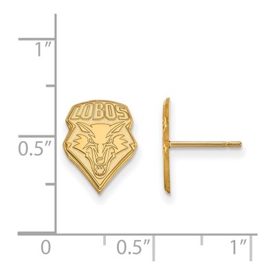 University of New Mexico Gold-Plated Sterling Silver UNM Lobos Stud Earrings – view 2